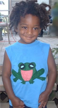 5 T tank Top Frog Applique w/ Serged arms