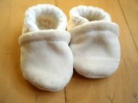 Undyed Newborn Rayon From Bamboo Velour/Fleece Soft Sole Shoes