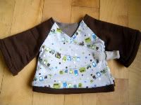 Owls On a Line Sweet Wrap Sweater 3 month