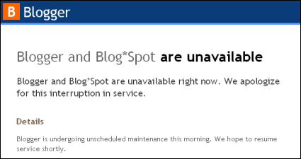 [Image: Blogger goes down]