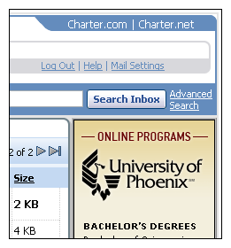 [Image: Charter displays ads in email]