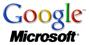 [Image: Google and Microsoft logos]