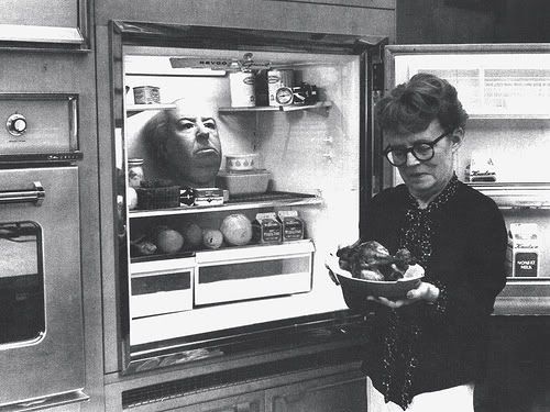 Lady Alma Hitchcock in her kitchen, at Beverly Hills.jpg