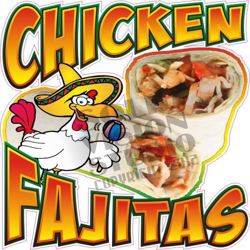 14" Chicken Fajitas New Fun Cartoon Concession Trailer Bar Restaurant