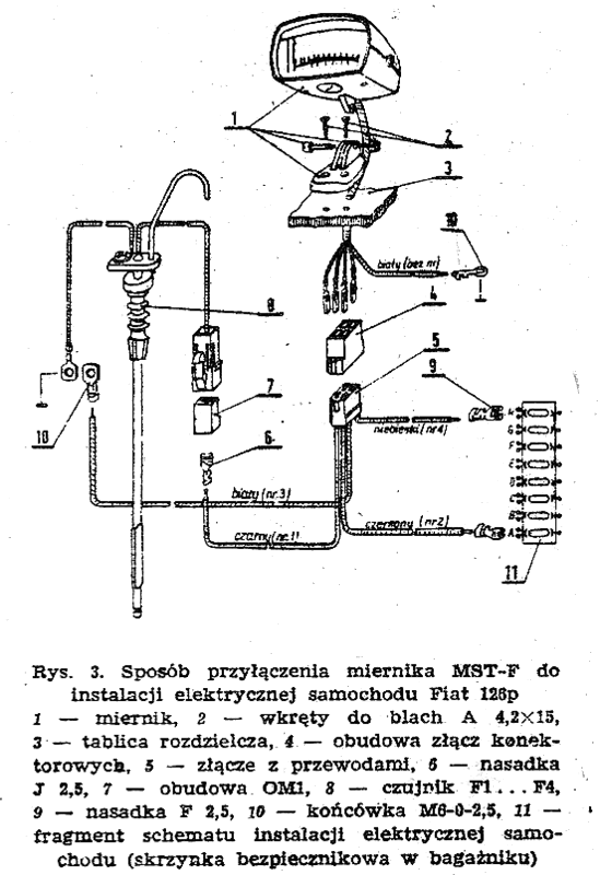 podłączenie wskaźnika temp/aku marki Lumel