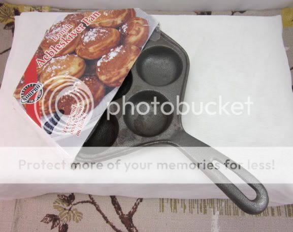   Iron Norpro Danish Aebleskiver Donut Pastry Making Pan w Recipe  