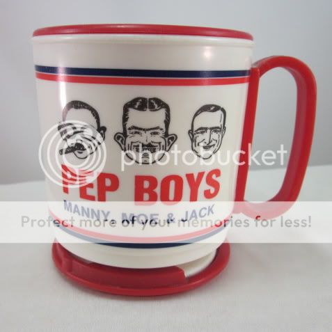 Vintage 1970s Pep Boys Dashboard Travel Coffee Mug Cup  
