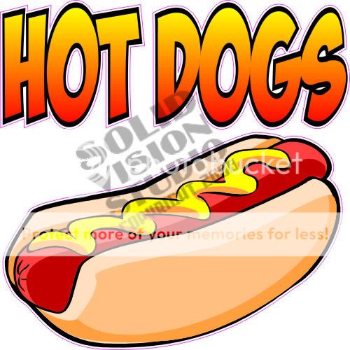 Hot Dog Concession Trailer Cart Truck Sign Decal  