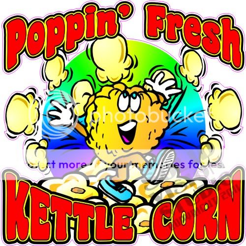 Kettle Corn Cart Stand Concession Trailer Sign Decal