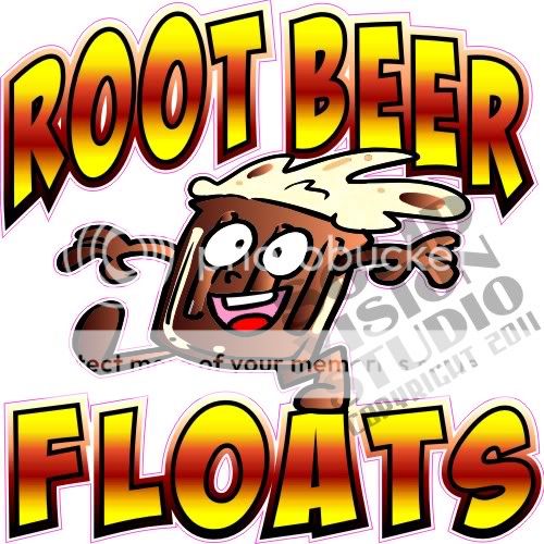 14 Root Beer Floats Ice Cream Concession Sign Decal  